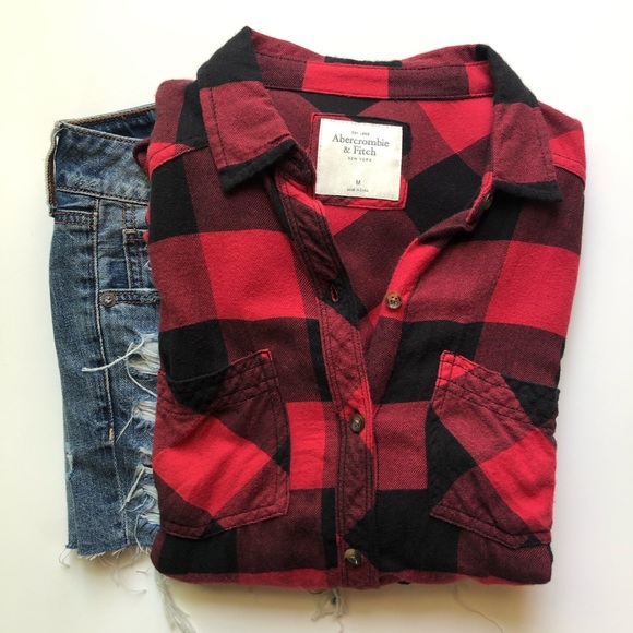 Abercrombie & Fitch Tops - Abercrombie & Fitch buffalo plaid flannel shirt